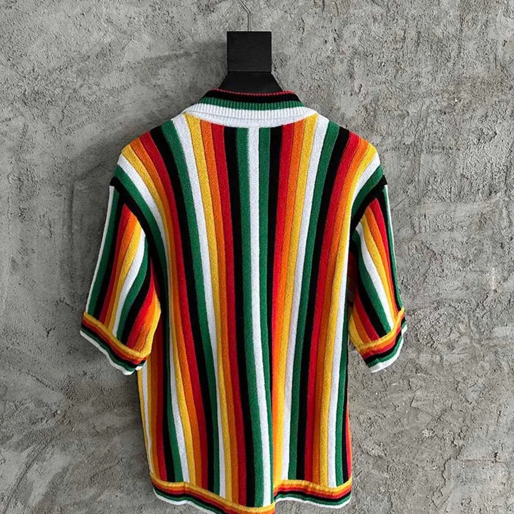 Casablanca  Striped Terry Short Sleeve Shirt